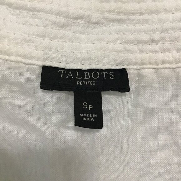 Talbots Petites White Linen Sleeveless Top Size S - Picture 11 of 12